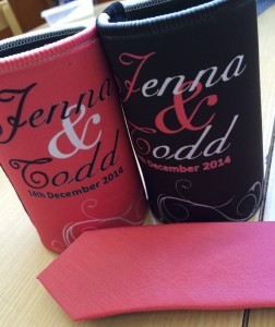 Jenna & Todd's colour matched stubby holder